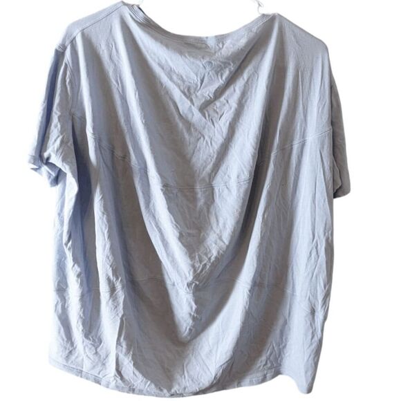 LULULEMON ATHLETICA Back In Action Short Sleeve In Blue Linen Size Medium - Picture 5 of 5